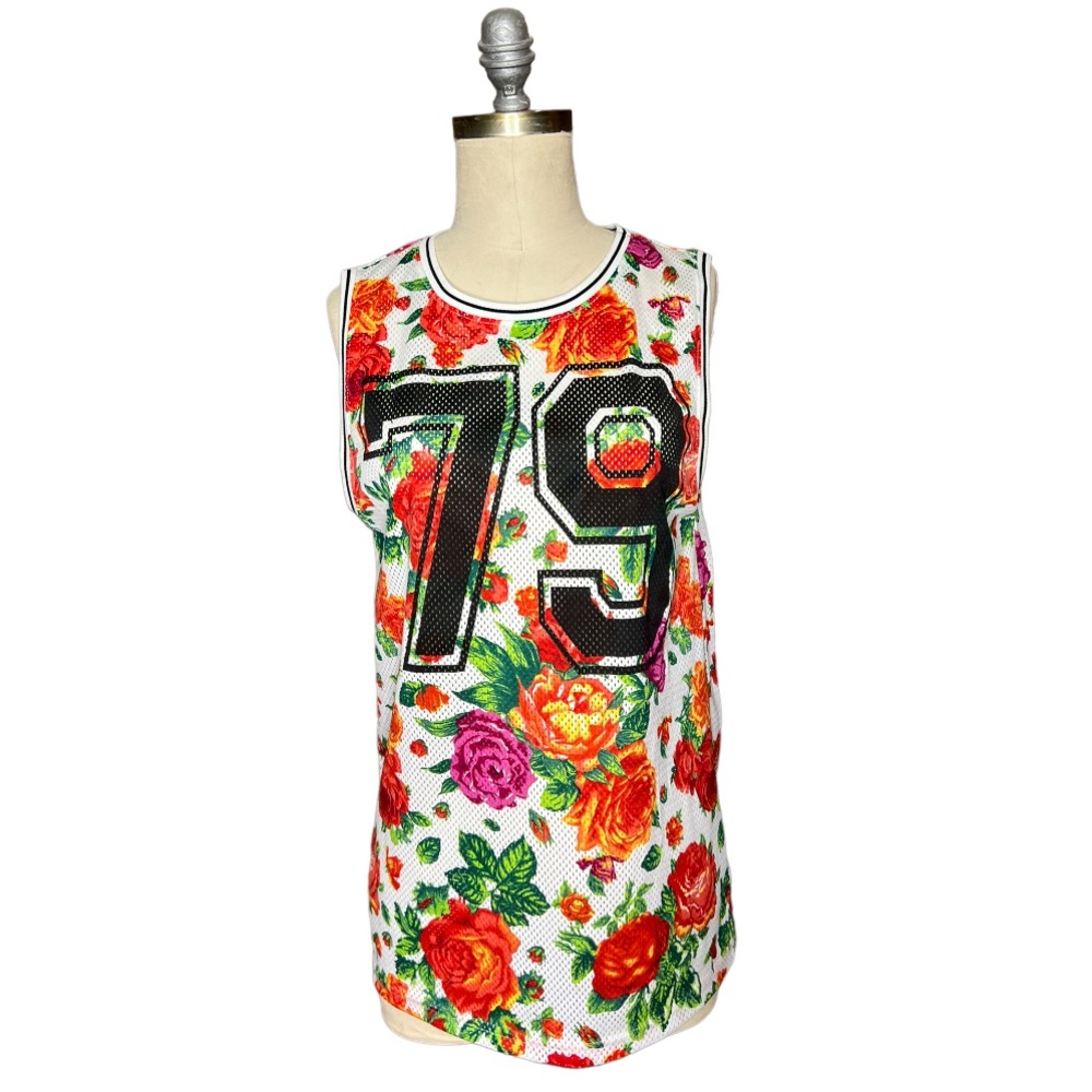 Forever 21 Mesh Floral Jersey Tank size Small